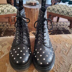 Dr, Martens black boots with silver studs